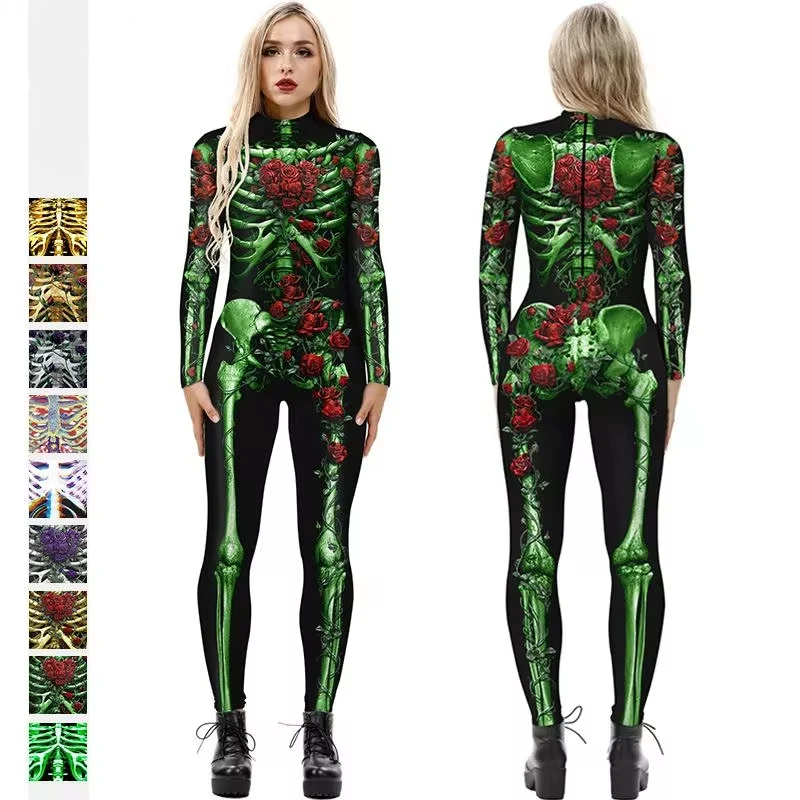 Halloween European Purim Carnival Skull Rose Digital Printing Cosplay Costume Women Sexy Body Shaper Adult Jumpsuits Bodysuits
Halloween European Purim Carnival Skull Rose Digital Printing Cosplay Costume Women Sexy Body Shaper Adult Jumpsuits Bodysuits