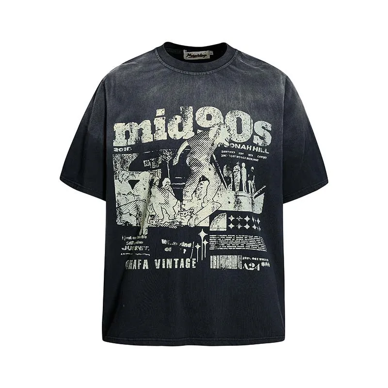 Men's High Street Vintage Hip Hop T Shirt Loose Fit Vibe Style Printed Tees Summer Short Sleeve Washed Retro Tops For Male
Men's High Street Vintage Hip Hop T Shirt Loose Fit Vibe Style Printed Tees Summer Short Sleeve Washed Retro Tops For Male