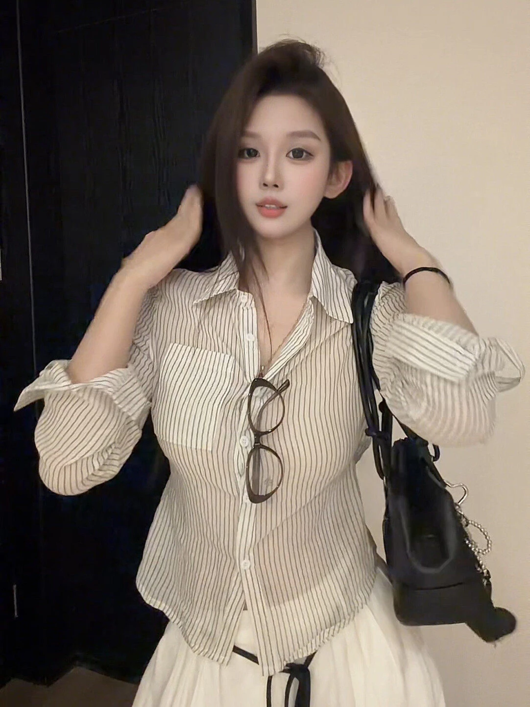 plus Size Slim Fit Striped Shirt Women's Summer New Style Waist Cinching Slimming Top Lightweight Sun Protection French Style
plus Size Slim Fit Striped Shirt Women's Summer New Style Waist Cinching Slimming Top Lightweight Sun Protection French Style