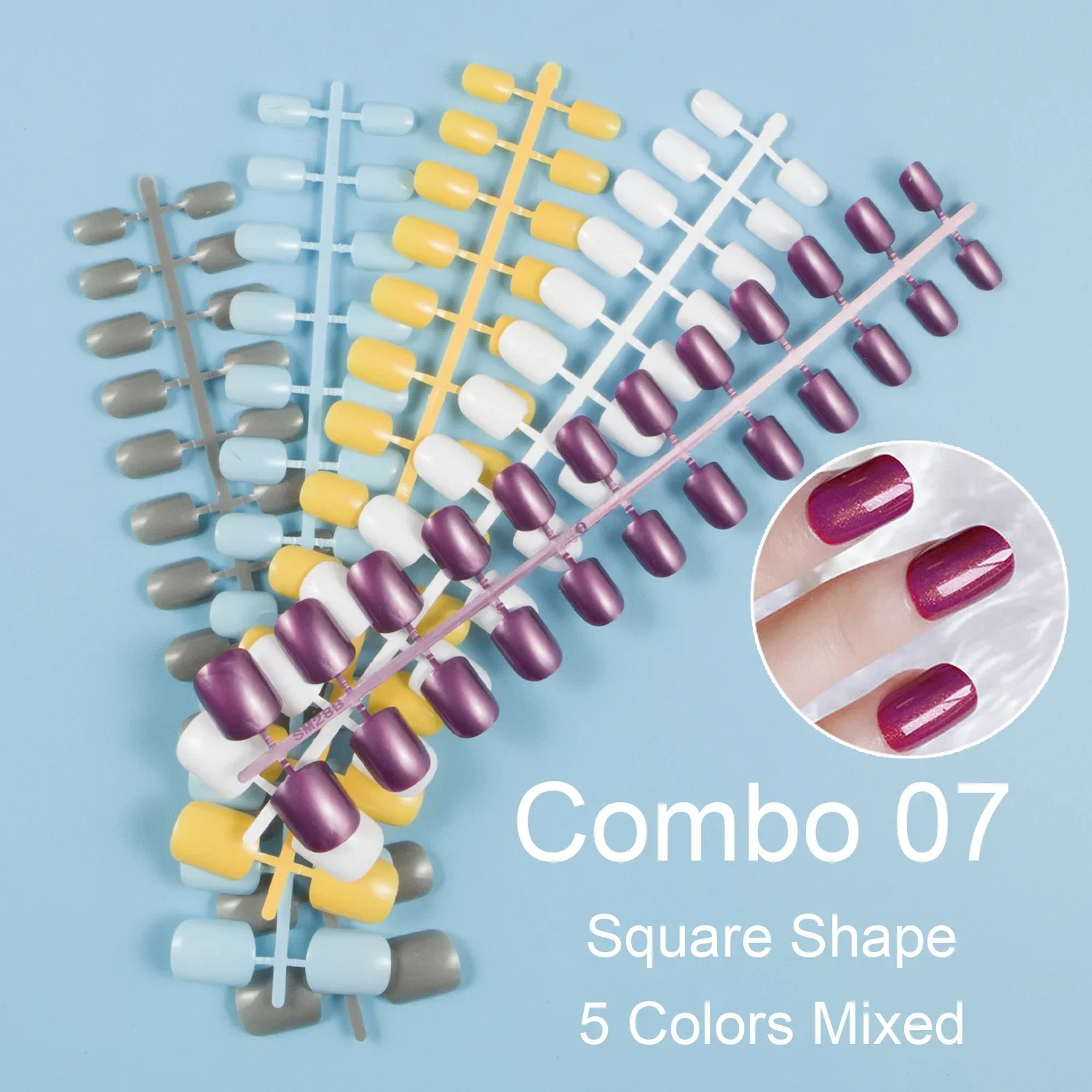 24 Pieces/Set, 5 Sets Mixed Colors Combined Short Square False Nail Tips Press on Fake Nail Tips 10 Sizes Full Cover Nails
24 Pieces/Set, 5 Sets Mixed Colors Combined Short Square False Nail Tips Press on Fake Nail Tips 10 Sizes Full Cover Nails