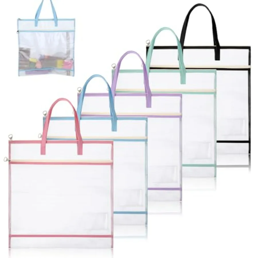 5 PCS Sew Project Bags 16 X 16 Inch Quilting Craft Organizer Storage Bags with Handle and Pocket, 5 Colors Transparent Mesh PVC
5 PCS Sew Project Bags 16 X 16 Inch Quilting Craft Organizer Storage Bags with Handle and Pocket, 5 Colors Transparent Mesh PVC