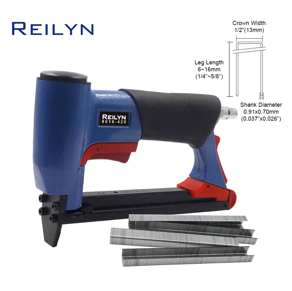 Reilyn 21GA Pneumatic Nailer 8016-420 Air Uphostery Stapler with 1000 Staples Fine-wire Crown Short-nose Framing Nail Gun
Reilyn 21GA Pneumatic Nailer 8016-420 Air Uphostery Stapler with 1000 Staples Fine-wire Crown Short-nose Framing Nail Gun
