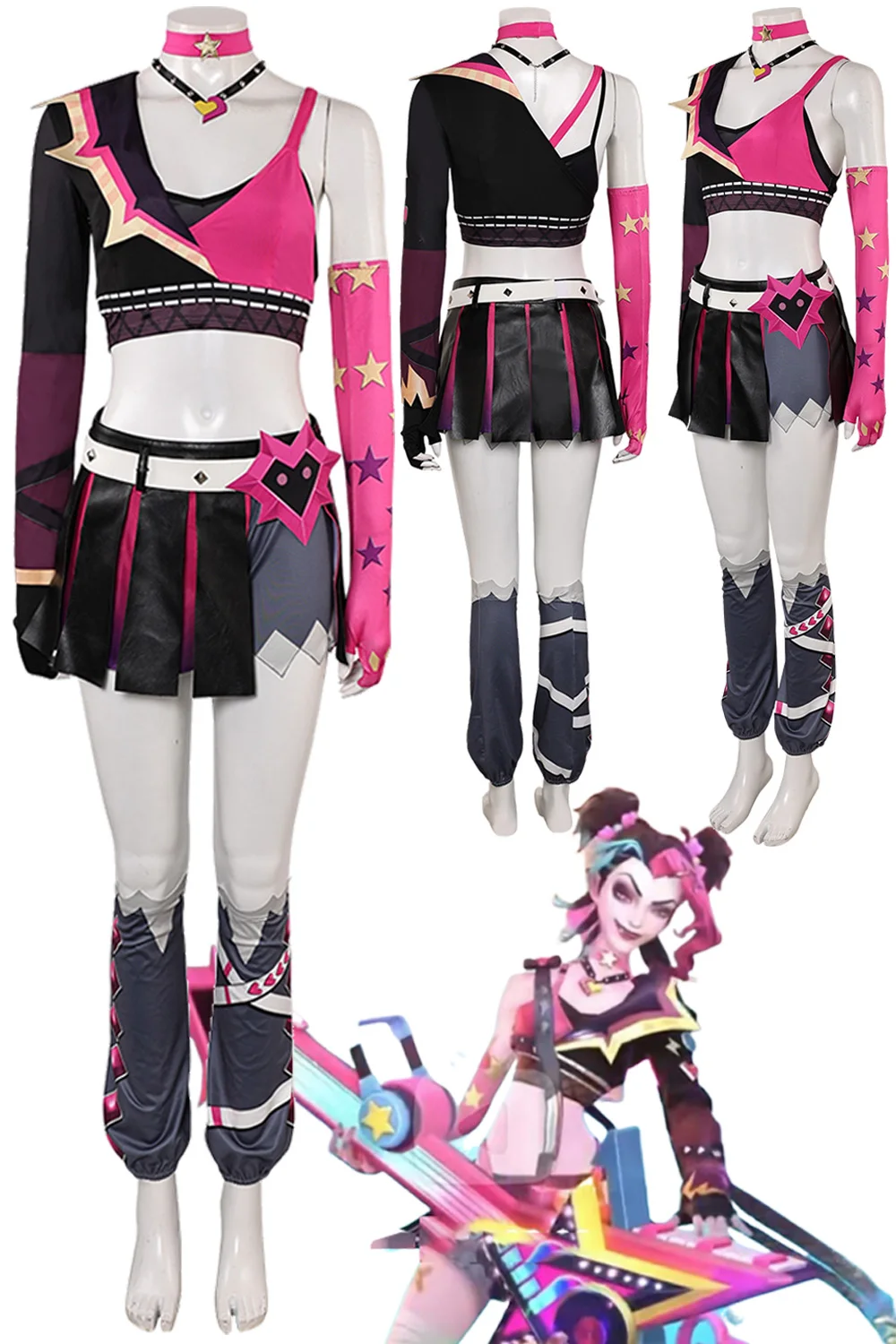 Fantasia 2025 Valentine's Day Jinx Cosplay Clothing Game LoL Wild Rift Disfraz Costume Women Halloween Carnival Party Clothes
Fantasia 2025 Valentine's Day Jinx Cosplay Clothing Game LoL Wild Rift Disfraz Costume Women Halloween Carnival Party Clothes