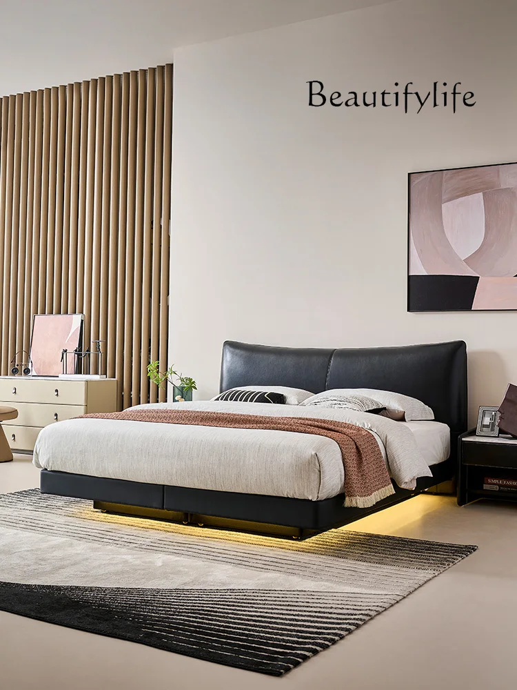 Italian minimalist suspended high-grade leather bed master bedroom double bed modern simple suspended designer
Italian minimalist suspended high-grade leather bed master bedroom double bed modern simple suspended designer