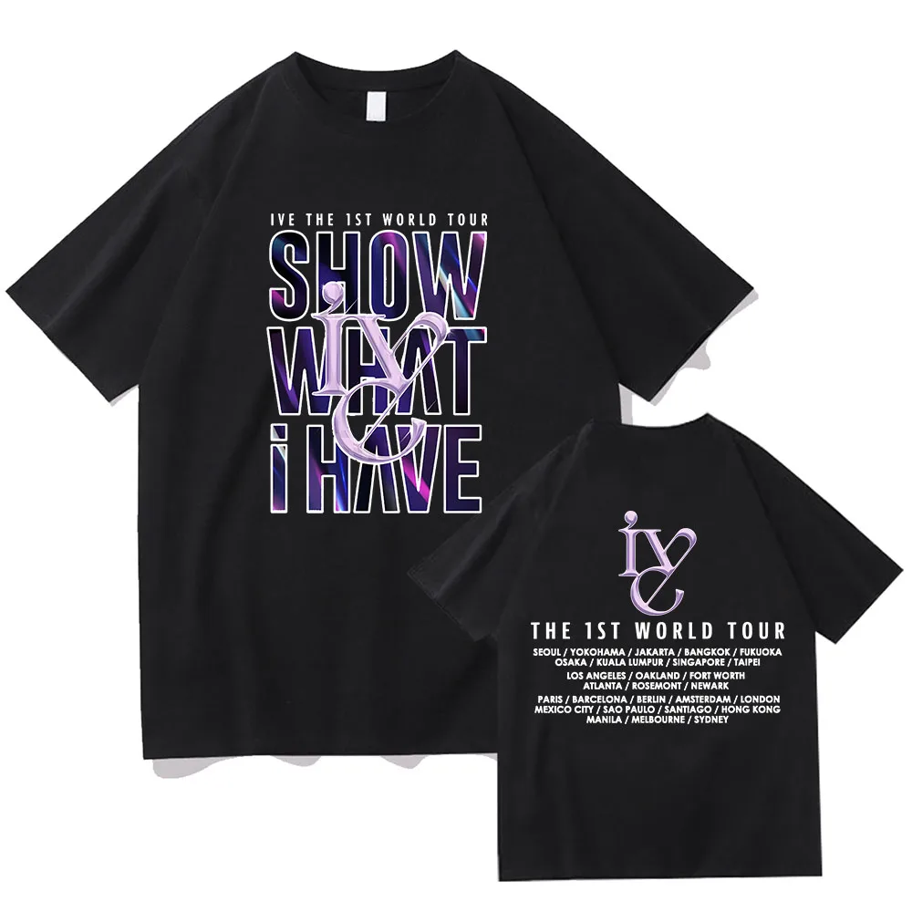 IVE The 1st World Tour T-shirts Soft Girls Band Graphic Printing Tee-shirt Short Sleeve Cotton Women/Men Tshirt Korean Style Tee
IVE The 1st World Tour T-shirts Soft Girls Band Graphic Printing Tee-shirt Short Sleeve Cotton Women/Men Tshirt Korean Style Tee