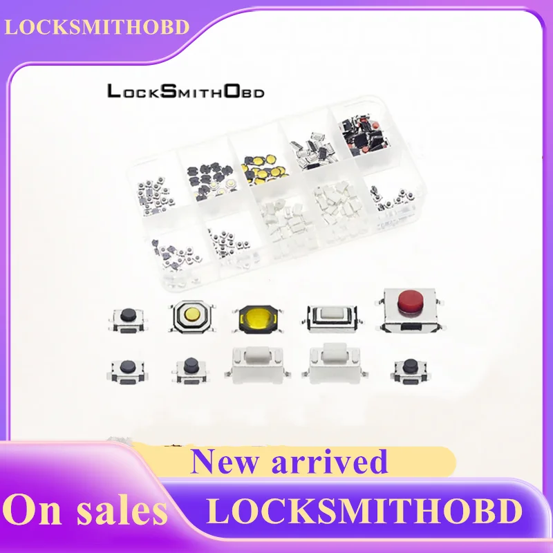 250pcs Button Switch 10 Types Durable Car Remote Control Tablet Actile Button Switch Car Keys Button Touch Microswitch with Box
250pcs Button Switch 10 Types Durable Car Remote Control Tablet Actile Button Switch Car Keys Button Touch Microswitch with Box