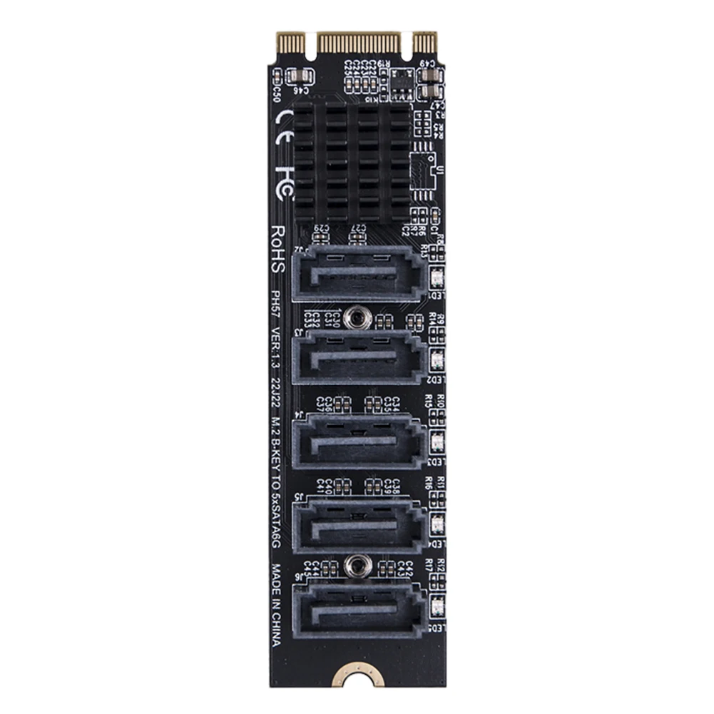 Expansion Card M.2 To SATA 3.0 Adapter Card M.2 MKEY PCI-E Riser Card 5/6 Port NVME To SATA Converter Support PM Function
Expansion Card M.2 To SATA 3.0 Adapter Card M.2 MKEY PCI-E Riser Card 5/6 Port NVME To SATA Converter Support PM Function