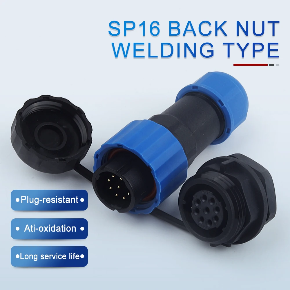 SP16 Waterproof Aviation Connector 2/3/4/5/6/7/9 Pin IP68 Nut Welding Panel Mount Outdoor Industrial Plug Socket Male Female
SP16 Waterproof Aviation Connector 2/3/4/5/6/7/9 Pin IP68 Nut Welding Panel Mount Outdoor Industrial Plug Socket Male Female