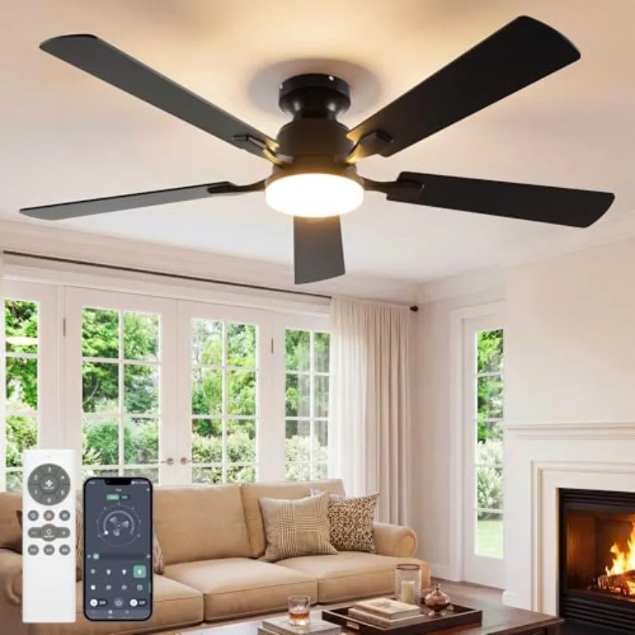 Ceiling Fan with Lights Flush Mount Low Profile Ceiling Fans with Lights RemoteandAPP Control Dimmable 22W LED Light QueitandRe
Ceiling Fan with Lights Flush Mount Low Profile Ceiling Fans with Lights RemoteandAPP Control Dimmable 22W LED Light QueitandRe