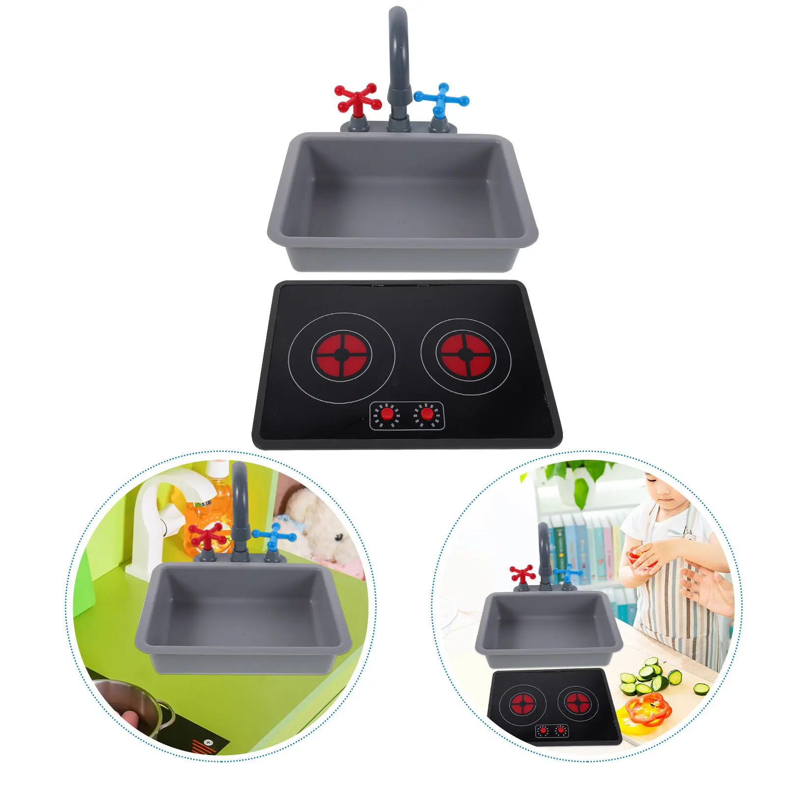 Kids Kitchen Playset Pretend Play Set Faucet Sink Induction Cooker Sound Light Effects Interactive Cooking Role Playing
Kids Kitchen Playset Pretend Play Set Faucet Sink Induction Cooker Sound Light Effects Interactive Cooking Role Playing
