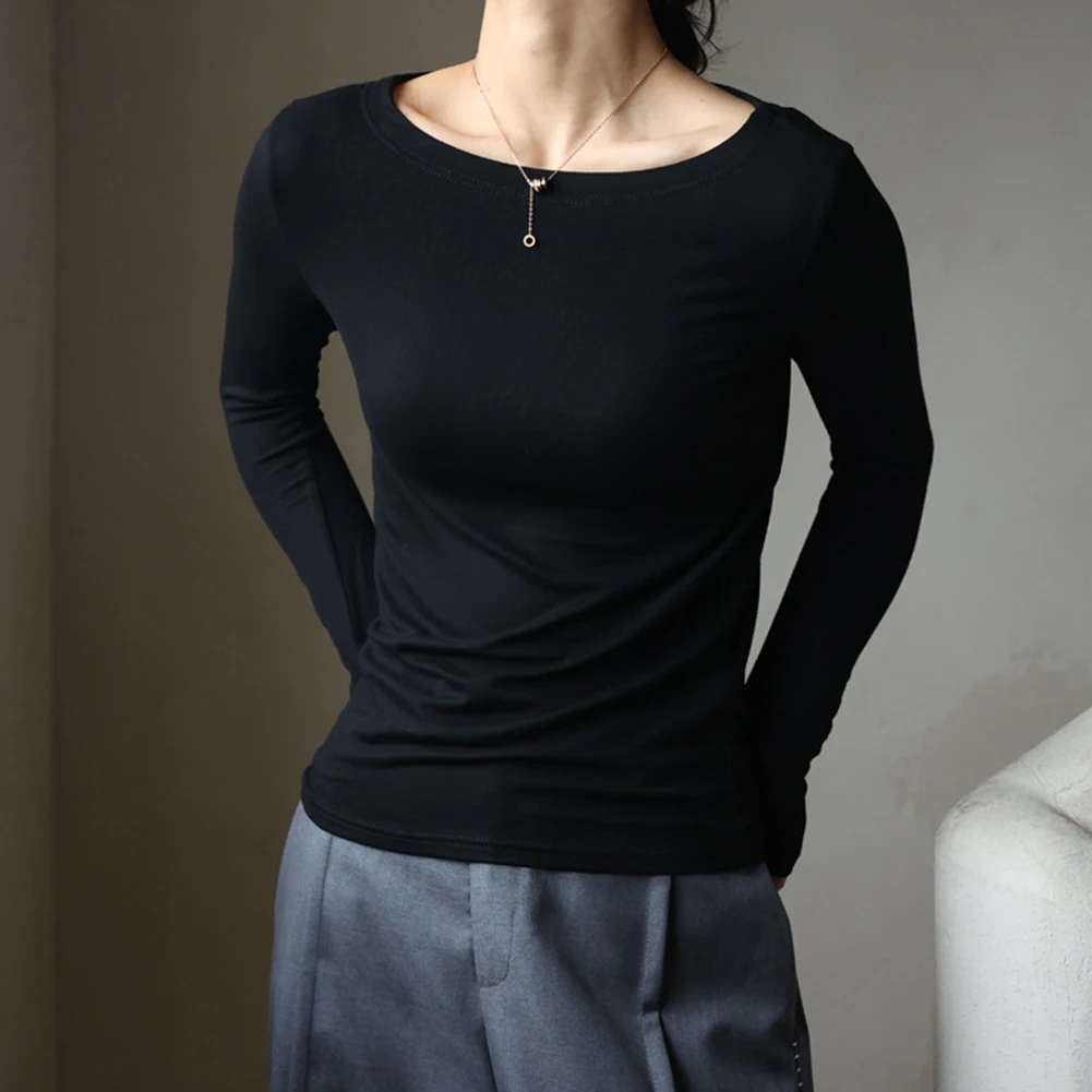 Базовая женская футболка с вырезом-лодочкой для повседневной носки, удобная летняя одежда, эластичная, средней степени растяжения, для отпуска
Базовая женская футболка с вырезом-лодочкой для повседневной носки, удобная летняя одежда, эластичная, средней степени растяжения, для отпуска