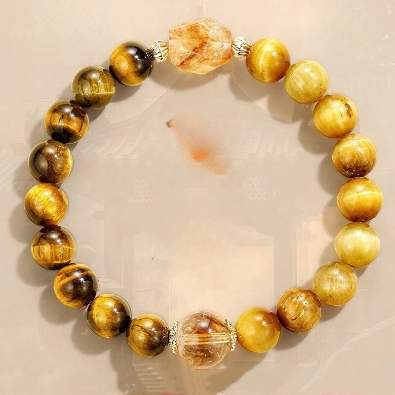 Men's Natural Yellow Tiger's Eye Stone Citrine Bracelet, Women's Light Luxury Fashion Lucky Bracelet
Men's Natural Yellow Tiger's Eye Stone Citrine Bracelet, Women's Light Luxury Fashion Lucky Bracelet