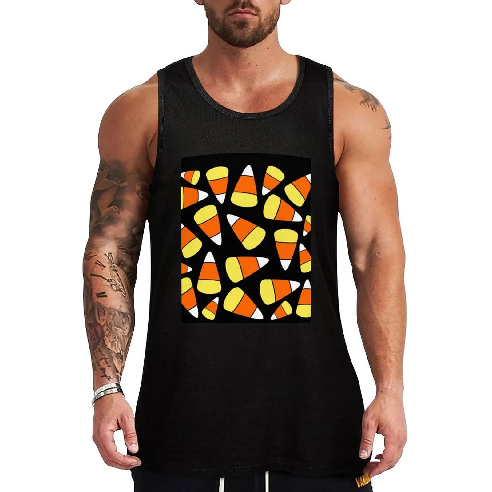 Candy Corn Pattern Halloween Tank Top Basic Sleeveless Casual Tee Solid Lightweight Top
Candy Corn Pattern Halloween Tank Top Basic Sleeveless Casual Tee Solid Lightweight Top