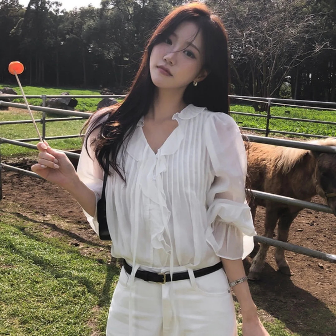 Spring New Ins Design Flounce Back Pleat Shirt Women's Long Sleeve Casual Style Other Material 100% No Special Function
Spring New Ins Design Flounce Back Pleat Shirt Women's Long Sleeve Casual Style Other Material 100% No Special Function