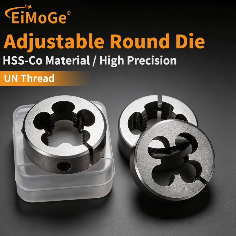 EIMOGE HSSE AR-D Round Die UNF 6-40 8-36 10-32 12-28 1/4 Machine Fine Thread Screw Threading Die For Tapping External Thread
EIMOGE HSSE AR-D Round Die UNF 6-40 8-36 10-32 12-28 1/4 Machine Fine Thread Screw Threading Die For Tapping External Thread