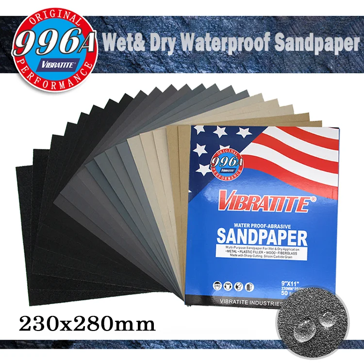 2 Sheet 230x280mm Wet/Dry Waterproof Sandpaper 60~10000 Grit for Polishing Automotive Wood Furniture Finishing 9"x11"
2 Sheet 230x280mm Wet/Dry Waterproof Sandpaper 60~10000 Grit for Polishing Automotive Wood Furniture Finishing 9"x11"