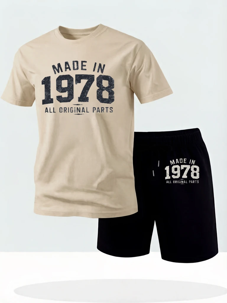 Made In 1978 All Original Parts Printed Cotton Daily O-Neck T-Shirt For Man'S Sets Breathable All-Match Tops Beach Summer Pants
Made In 1978 All Original Parts Printed Cotton Daily O-Neck T-Shirt For Man'S Sets Breathable All-Match Tops Beach Summer Pants