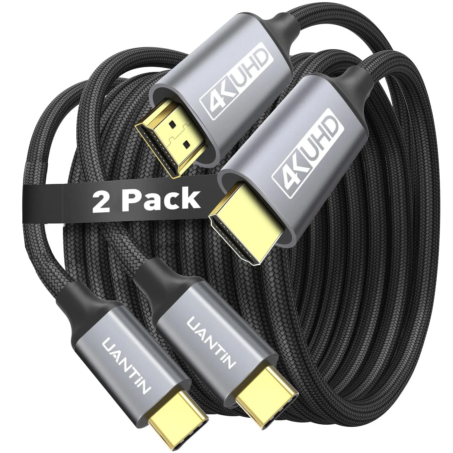 USB C to HDMI Cable 6ft 4K 30Hz Thunderbolt 3/4 Compatible for MacBook, iPhone 15/16, Galaxy S23, iPad Pro - 2 Pack
USB C to HDMI Cable 6ft 4K 30Hz Thunderbolt 3/4 Compatible for MacBook, iPhone 15/16, Galaxy S23, iPad Pro - 2 Pack