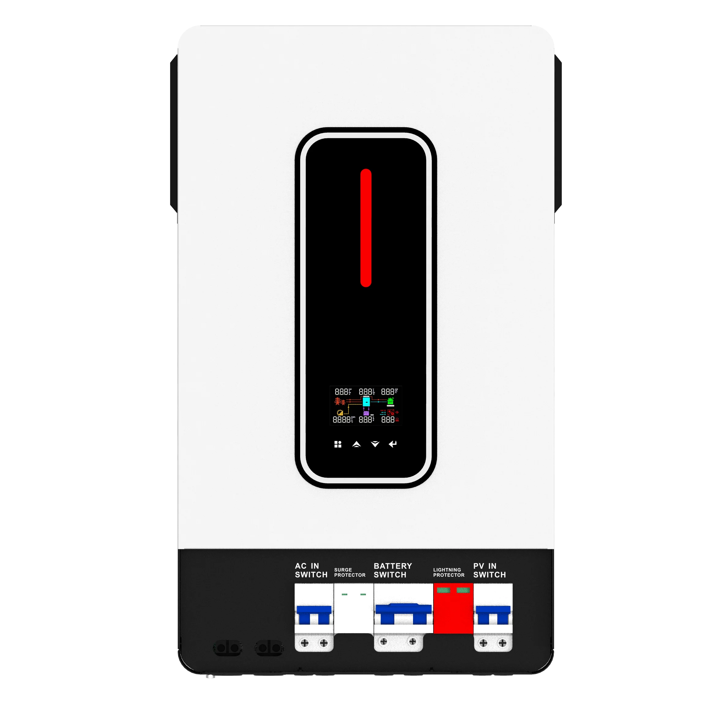 MAX-BL series Hybrid solar inverter 8.2kw 10.2kw in 2 MPPT dual PV input dual output in Circuit breaker protection
MAX-BL series Hybrid solar inverter 8.2kw 10.2kw in 2 MPPT dual PV input dual output in Circuit breaker protection