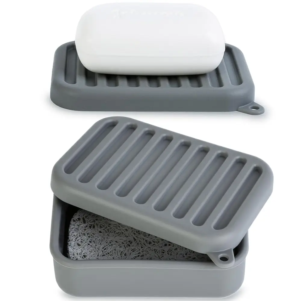 Portable Leakproof Travel Soap Case, Silicone Travel Soap Case, Compact Soap Holder with Drainage Layer, Travel Soap Holder f
Portable Leakproof Travel Soap Case, Silicone Travel Soap Case, Compact Soap Holder with Drainage Layer, Travel Soap Holder f
