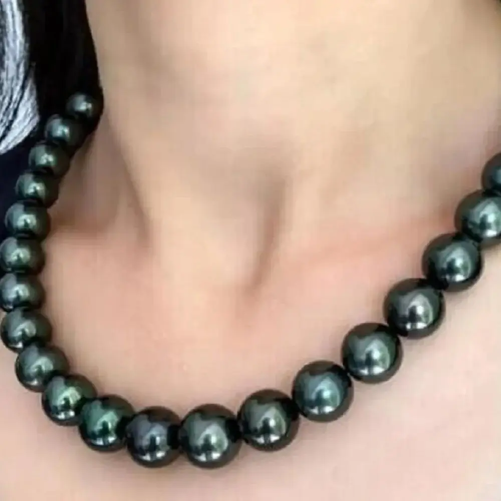 18“ Pearl Necklace 10-11mm AAAA REAL NATURAL South Sea Black Round 925S Freeshippings Items
18“ Pearl Necklace 10-11mm AAAA REAL NATURAL South Sea Black Round 925S Freeshippings Items