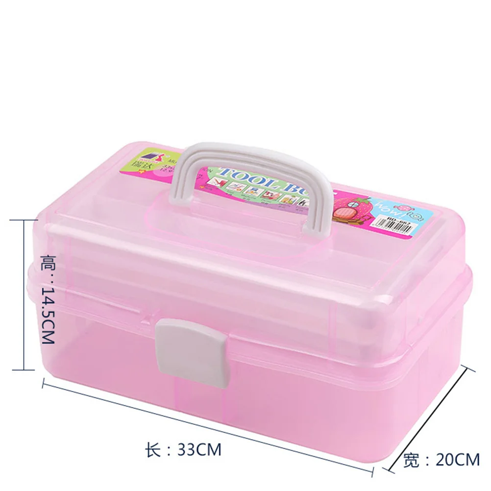 Craft Storage Container Box Pink Thickened PP Plastic Portable Multi-Layer Painting Box Large Capacity Anti-Slip Handle Drop 
Craft Storage Container Box Pink Thickened PP Plastic Portable Multi-Layer Painting Box Large Capacity Anti-Slip Handle Drop