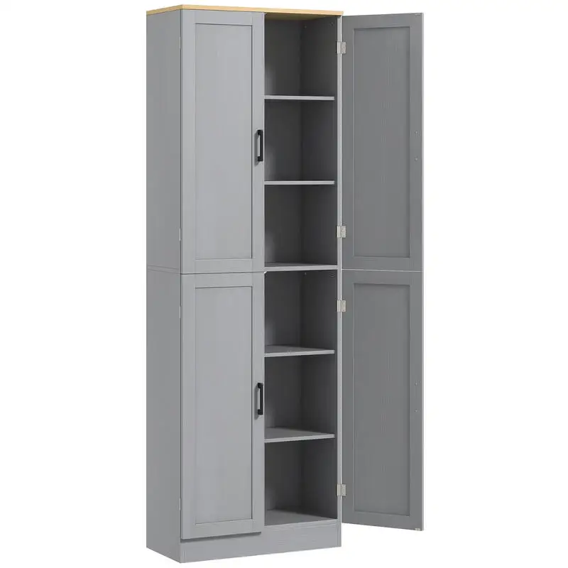 Kitchen Cabinet with 4 Doors and Adjustable Shelves Anti-Tumble 60X30X171 cm Grey
Kitchen Cabinet with 4 Doors and Adjustable Shelves Anti-Tumble 60X30X171 cm Grey