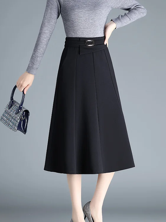 High Waist Elastic Women's Skirt Autumn Winter Slimming over Knee Commuter Korean Sle plus Size A-Line Skirt
High Waist Elastic Women's Skirt Autumn Winter Slimming over Knee Commuter Korean Sle plus Size A-Line Skirt