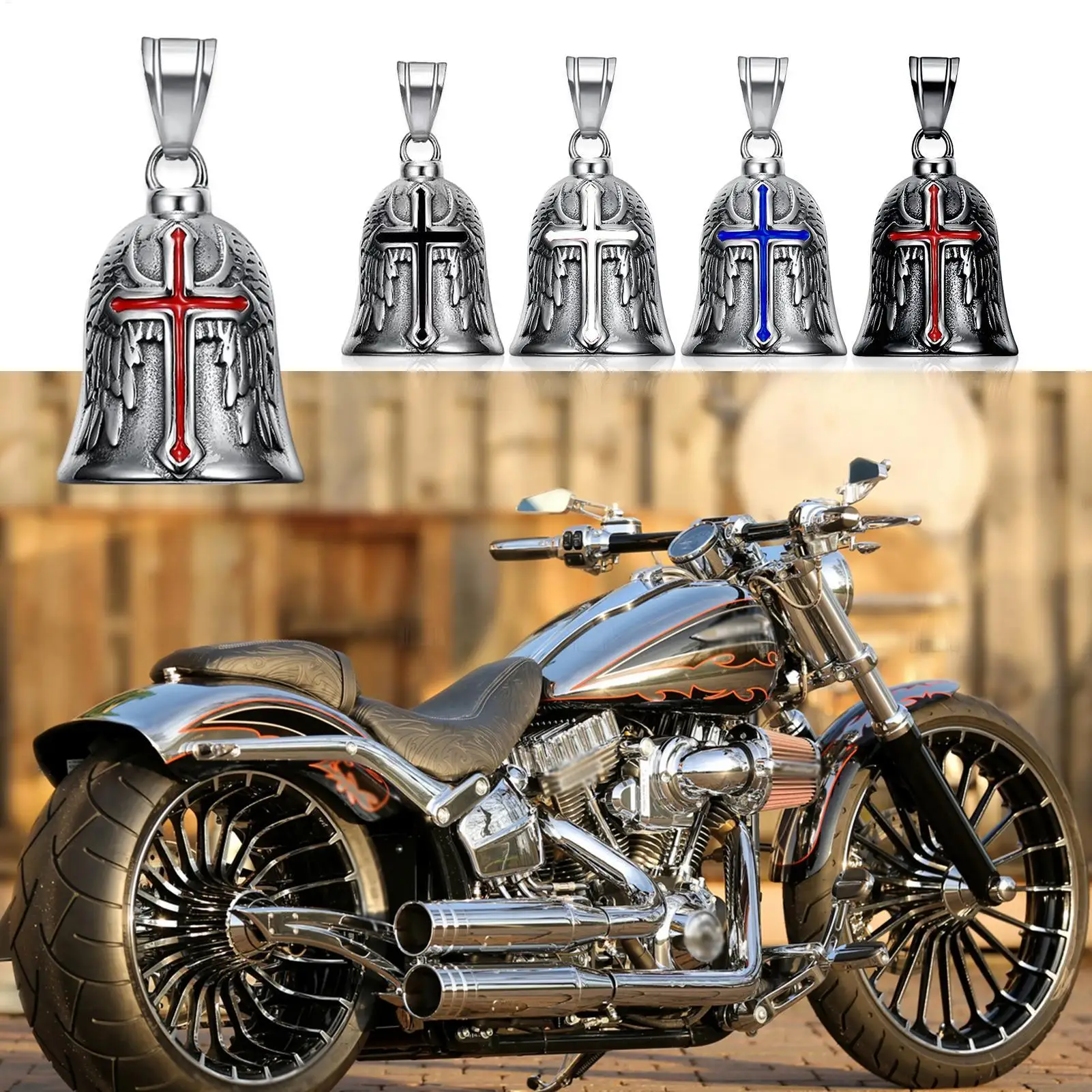 Stainless Steel Retro Punk Angel Cross Motorcycle Riding Lucky Bell Men Motorcycle Bell Charm Riding Bell Necklace Ornament
Stainless Steel Retro Punk Angel Cross Motorcycle Riding Lucky Bell Men Motorcycle Bell Charm Riding Bell Necklace Ornament