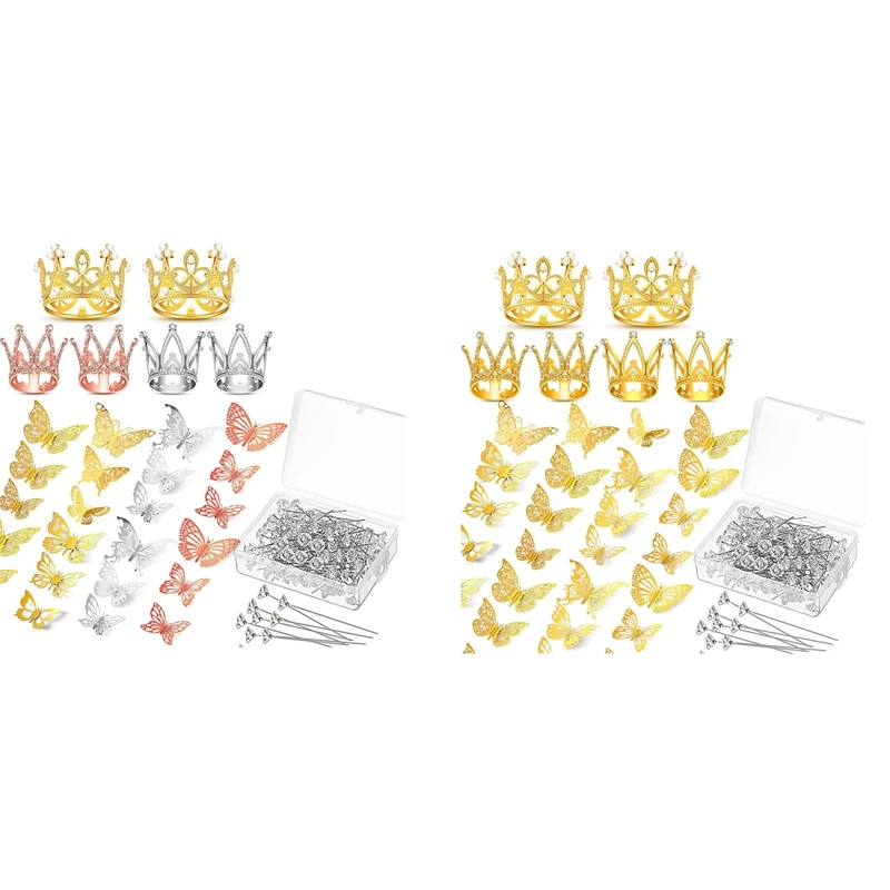 166 Pcs Crown Decor For Flower Bouquet With 6 Crown Cake Topper 100 Corsage Pins 60 Butterflies-ABSW
166 Pcs Crown Decor For Flower Bouquet With 6 Crown Cake Topper 100 Corsage Pins 60 Butterflies-ABSW