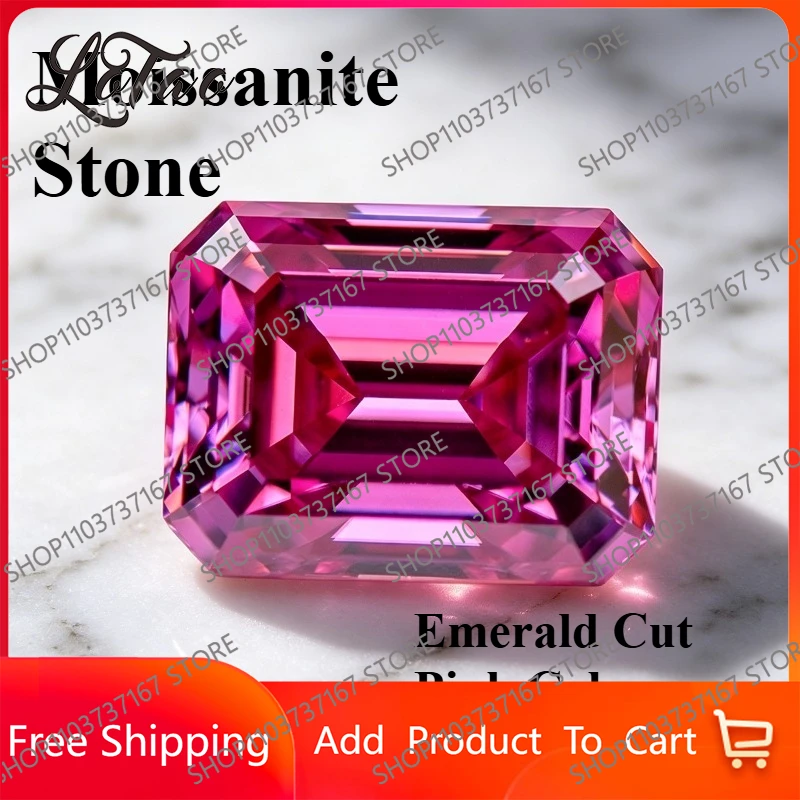 Moissanite Stone Emerald Cut Pink Color Lab Grown Gemstone for Charms Advanced Jewelry Rings Earrings Making with Certificate
Moissanite Stone Emerald Cut Pink Color Lab Grown Gemstone for Charms Advanced Jewelry Rings Earrings Making with Certificate
