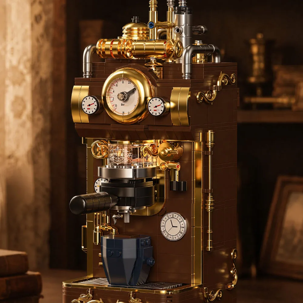 1091pcs MOC Idea Vintage Steam Coffee Maker Building Blocks Bricks Assembling Model DIY Adult Birthday Gift Set
1091pcs MOC Idea Vintage Steam Coffee Maker Building Blocks Bricks Assembling Model DIY Adult Birthday Gift Set