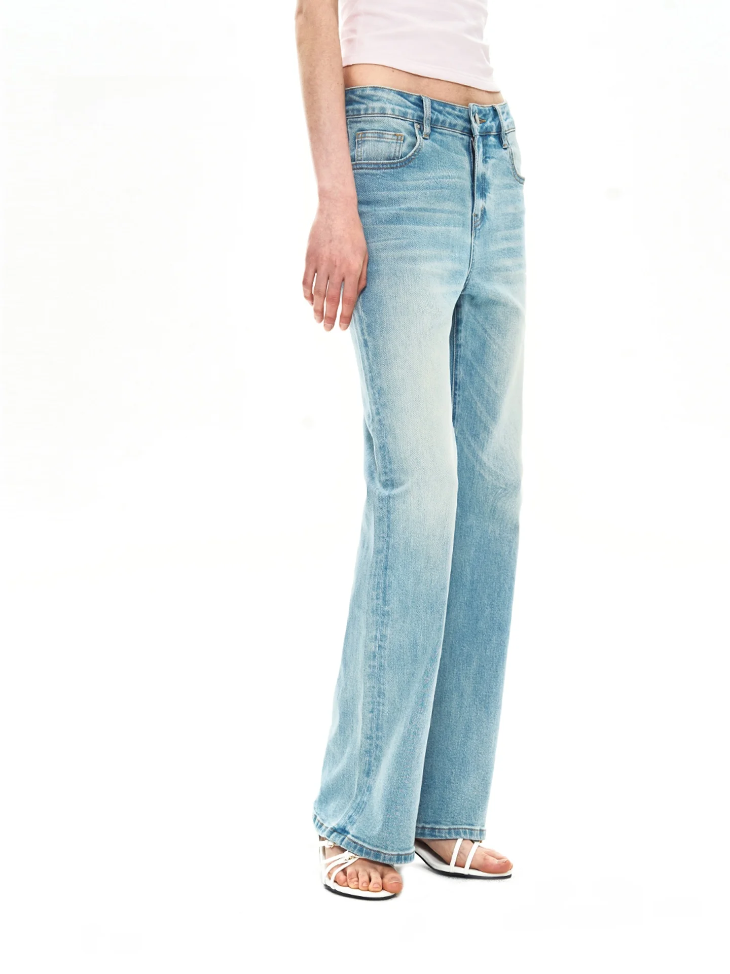 Tayacue Pure Cotton Light Blue Jeans Women's mid Low Waist Fitting Micro Flared Denim Pants Waed out Effect adual Pattern
Tayacue Pure Cotton Light Blue Jeans Women's mid Low Waist Fitting Micro Flared Denim Pants Waed out Effect adual Pattern