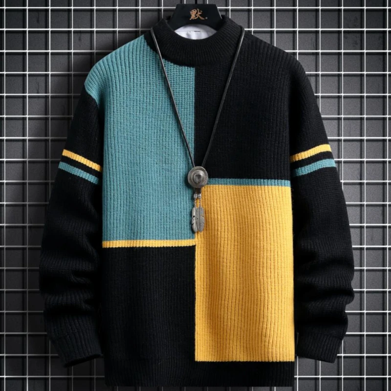 2024 New Fall Winter Thick Warm Korean Harajuku Turtleneck Sweater Men High End Luxury Mens Sweaters Fashion Patchwork Pullover
2024 New Fall Winter Thick Warm Korean Harajuku Turtleneck Sweater Men High End Luxury Mens Sweaters Fashion Patchwork Pullover