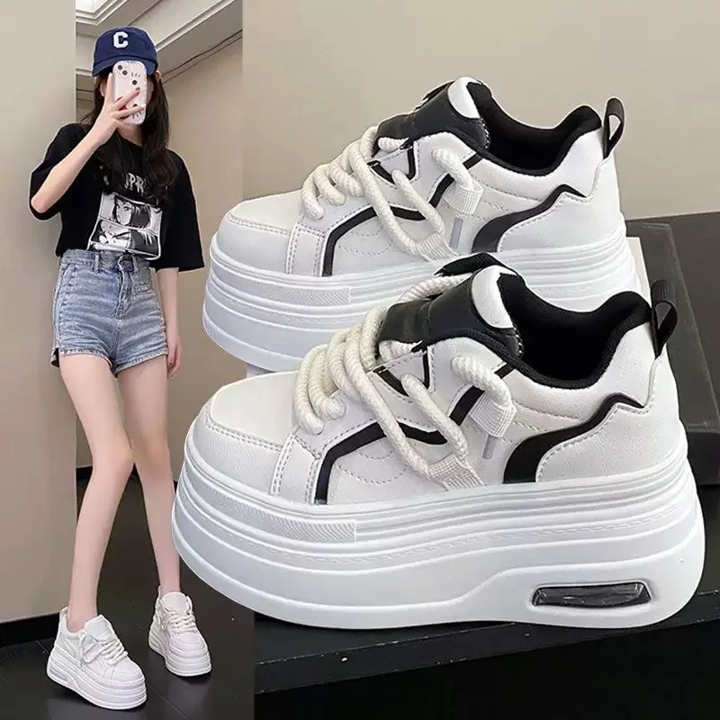 Fashion Platform Sneakers Women Spring Autumn Round Toe Lace-up Comfort 10CM Thick Bottom Sport Shoe Black White Casual Shoe
Fashion Platform Sneakers Women Spring Autumn Round Toe Lace-up Comfort 10CM Thick Bottom Sport Shoe Black White Casual Shoe