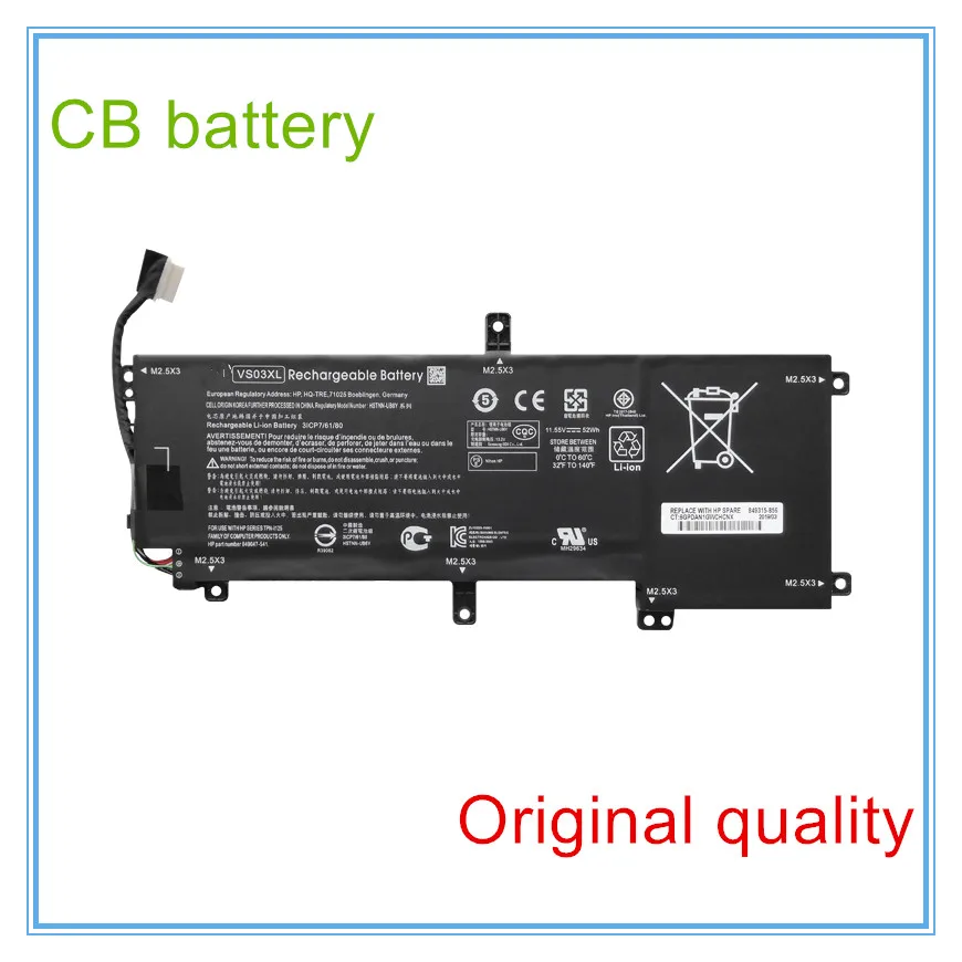 Original Battery For 11.55V 52wh VS03XL Laptop Battery For 15-AS 15-AS014WM 849047-541
Original Battery For 11.55V 52wh VS03XL Laptop Battery For 15-AS 15-AS014WM 849047-541