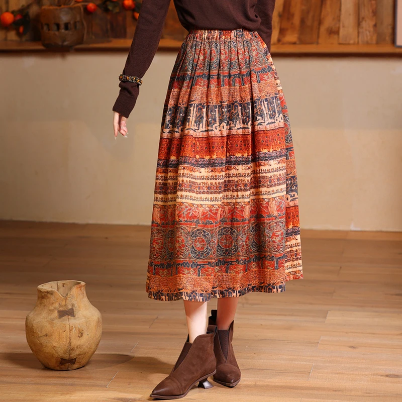 Повседневная длинная юбка с высокой талией, женское новое поступление, осень 2025 года, винтажный стиль, женские элегантные юбки трапециевидной формы с цветочным принтом M2063
Повседневная длинная юбка с высокой талией, женское новое поступление, осень 2025 года, винтажный стиль, женские элегантные юбки трапециевидной формы с цветочным принтом M2063