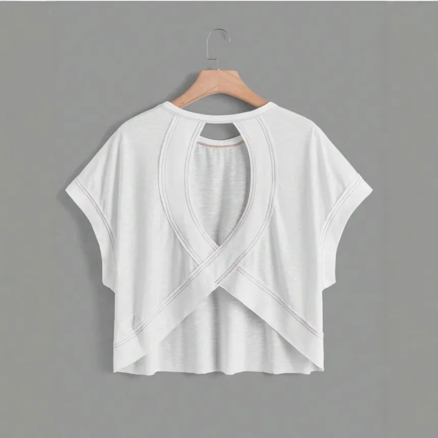Women Short Sleeve T Shirt Loose Fit Crop Top Shirts Oversized Fit Open Back Pink Top Woman Clothing T-shirt White Fuchsia
Women Short Sleeve T Shirt Loose Fit Crop Top Shirts Oversized Fit Open Back Pink Top Woman Clothing T-shirt White Fuchsia