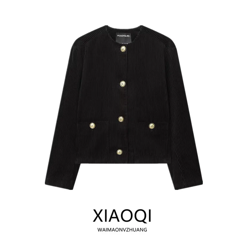 2025 Autumn New Women's Fashion Commute Wind Coat Long Sleeve Striped Button Versatile Outerwear Short Length round Neck
2025 Autumn New Women's Fashion Commute Wind Coat Long Sleeve Striped Button Versatile Outerwear Short Length round Neck
