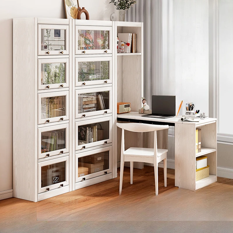Folding desk bookcase integrated corner bookshelf combination household table solid wood small apartment children's study table
Folding desk bookcase integrated corner bookshelf combination household table solid wood small apartment children's study table