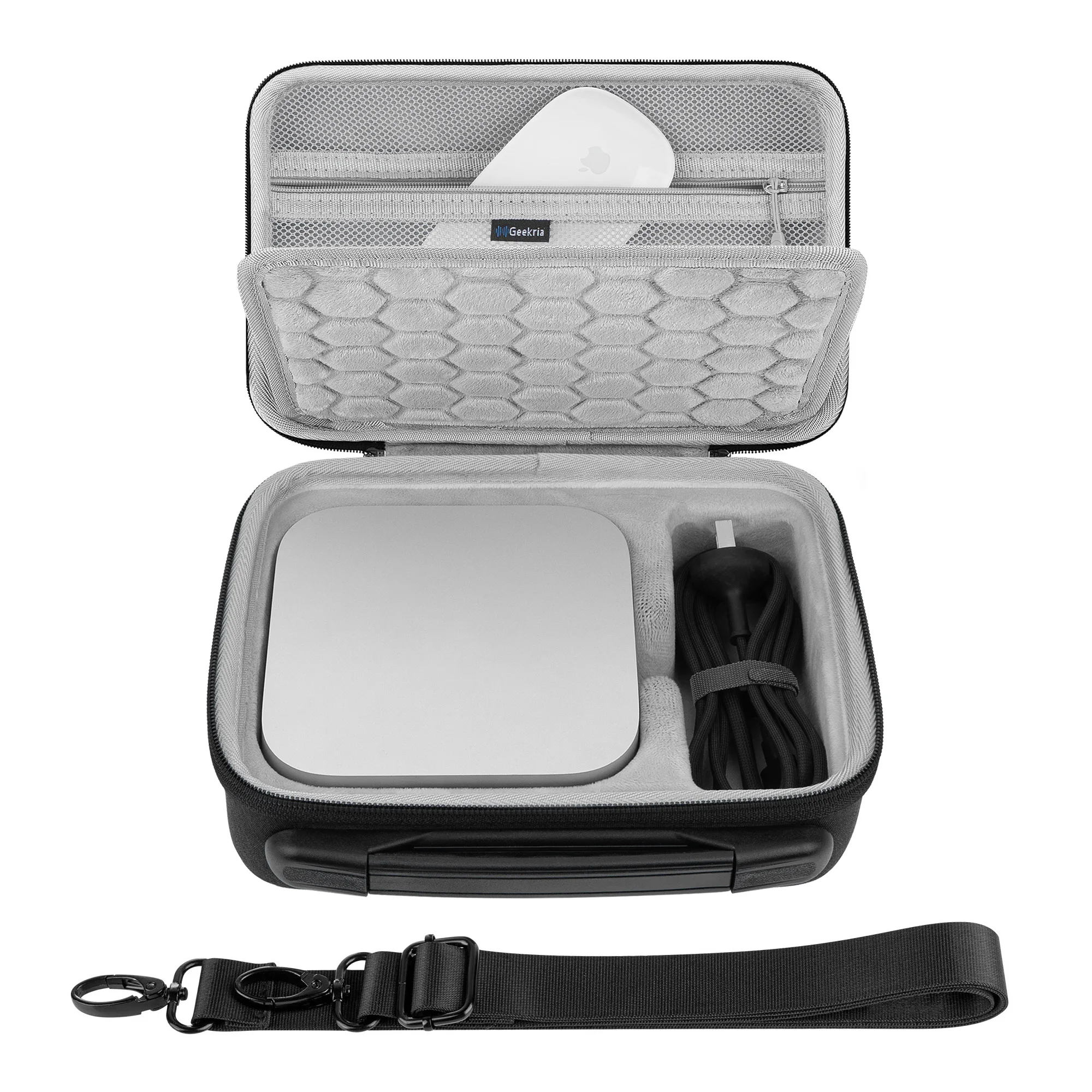 Geekria Mini PC Hard Shell Storage Case, Compatible with Apple 2024 Mac Mini M4/M4 Pro Travel Carrying Bag, Fit for Magic Mouse