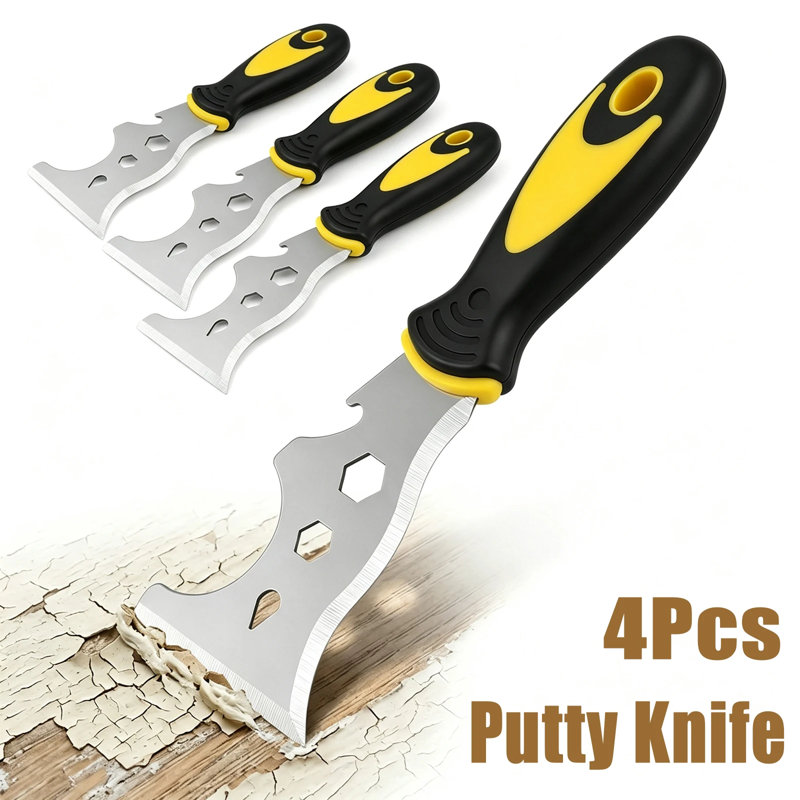 4Pcs Multi Use Putty Knife Stainless Paint Scraper Painter Tool Removal Construction Tool For Wallpaper Home Floor Scraper Putty
4Pcs Multi Use Putty Knife Stainless Paint Scraper Painter Tool Removal Construction Tool For Wallpaper Home Floor Scraper Putty