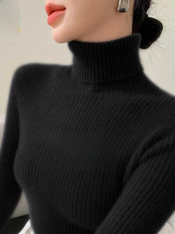 Thickened High Collar Women's Knitted Sweater Pure Color Slim Fit Inner Wear Autumn Winter Soft Knit Long Sleeve Warm Fashion
Thickened High Collar Women's Knitted Sweater Pure Color Slim Fit Inner Wear Autumn Winter Soft Knit Long Sleeve Warm Fashion