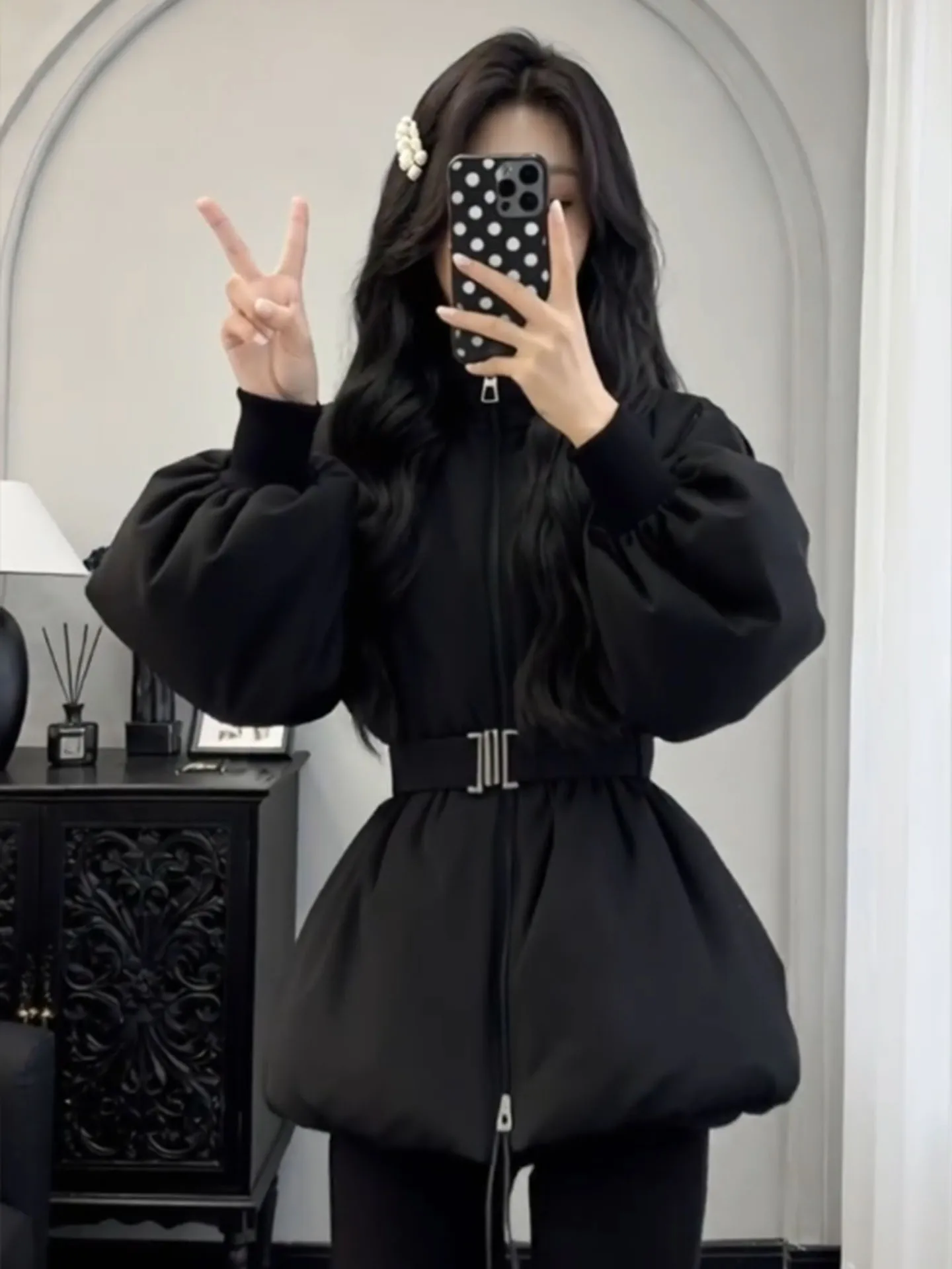 Korean Sle Thiened Bla Padded Coat Women's Winter New Faion Slimming Warm High Waist Long Sve Zipper Closure Jaet
Korean Sle Thiened Bla Padded Coat Women's Winter New Faion Slimming Warm High Waist Long Sve Zipper Closure Jaet