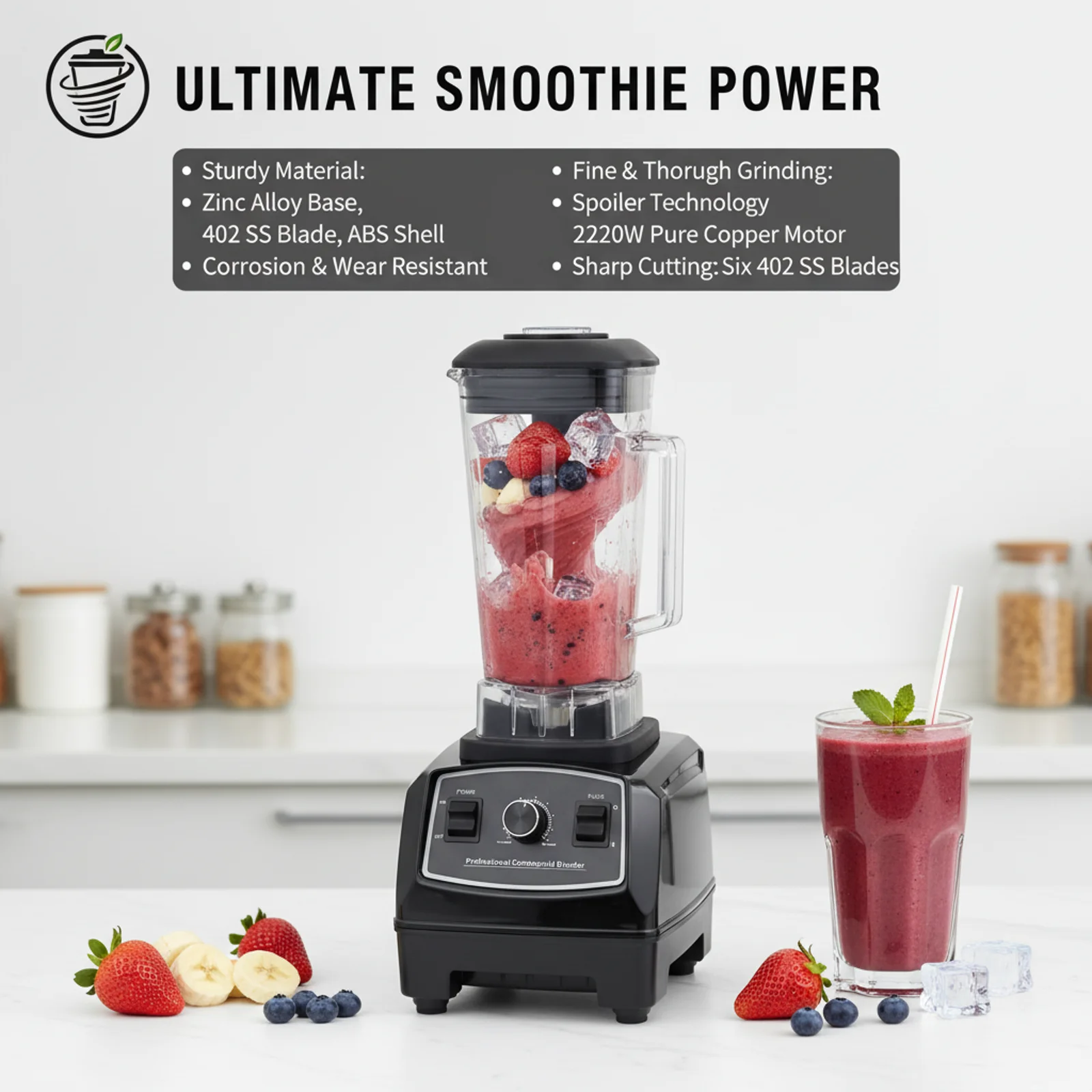68oz Electric Drink Mixer Milkshake Maker Milk Frother 10-Speed 402 Stainless Steel Milkshake Electric Blender w/ PC Cup 2200W
68oz Electric Drink Mixer Milkshake Maker Milk Frother 10-Speed 402 Stainless Steel Milkshake Electric Blender w/ PC Cup 2200W