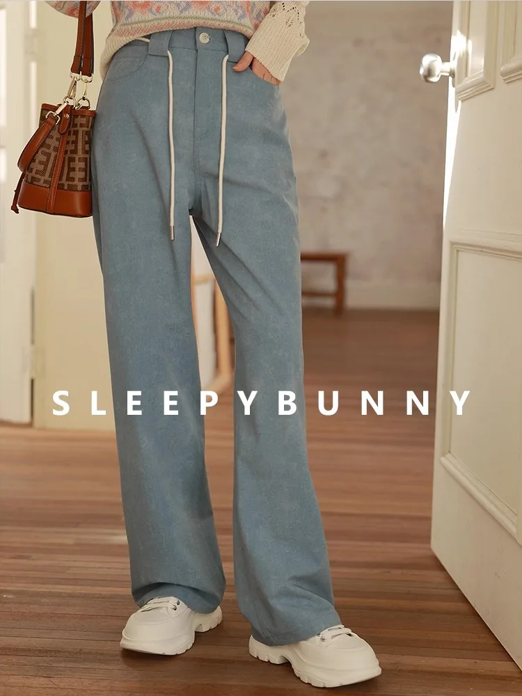Trendy Loose Straight Pants Women High Waist Slimming Trousers with Drawstring Casual Korean Style Long Pants Fall Street Look
Trendy Loose Straight Pants Women High Waist Slimming Trousers with Drawstring Casual Korean Style Long Pants Fall Street Look