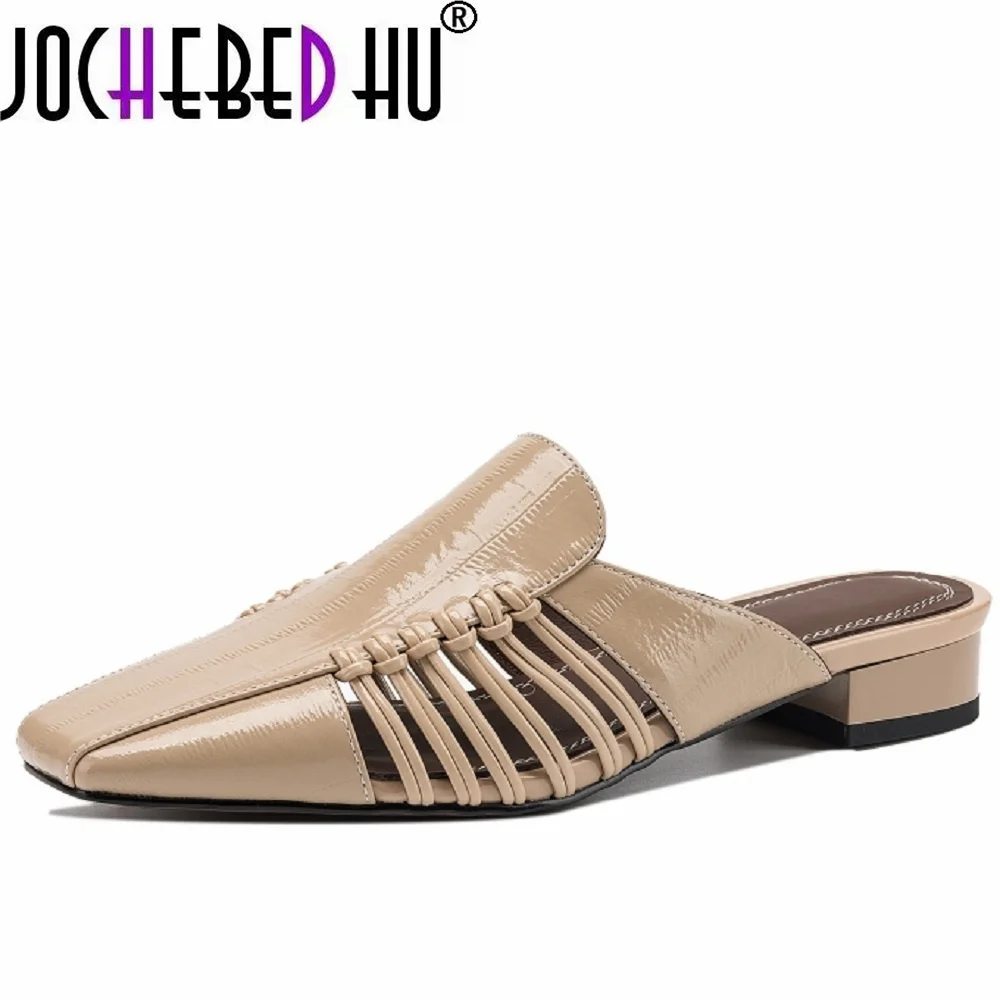 【JOCHEBED HU】NEW Summer Women Handmade Genuine Leather Slippers Casual Shoes Square Toe Low Heel Slippers Hollow Sandals 34-40
【JOCHEBED HU】NEW Summer Women Handmade Genuine Leather Slippers Casual Shoes Square Toe Low Heel Slippers Hollow Sandals 34-40