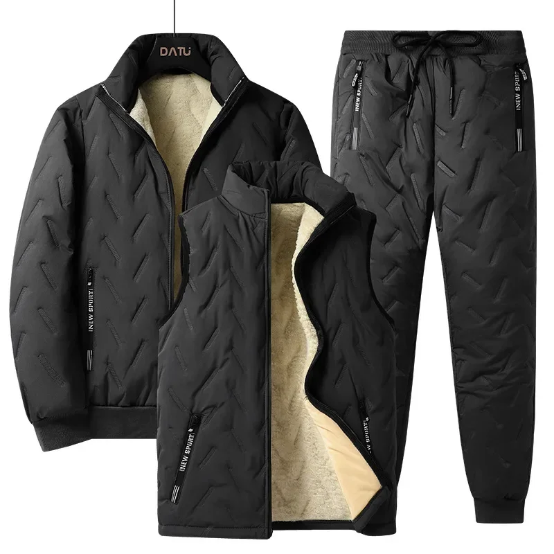 New Fleece Men Set Fashion Brand Tracksuit Lined Stand Collar Sweatshirt + Pants Sportswear 3Pcs Sets Male Winter Warm Outerwear
New Fleece Men Set Fashion Brand Tracksuit Lined Stand Collar Sweatshirt + Pants Sportswear 3Pcs Sets Male Winter Warm Outerwear