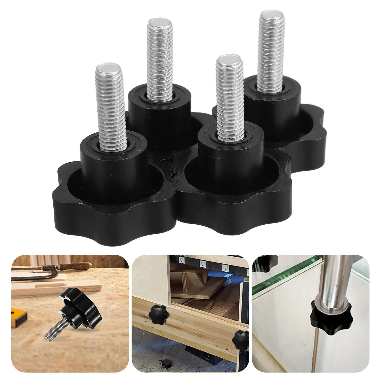 4pcs Clamping Knobs Stainless Steel Male Thread Thumb Screw On Type Plastic Round Head Star Shaped Handle Threaded Hand Bolt
4pcs Clamping Knobs Stainless Steel Male Thread Thumb Screw On Type Plastic Round Head Star Shaped Handle Threaded Hand Bolt