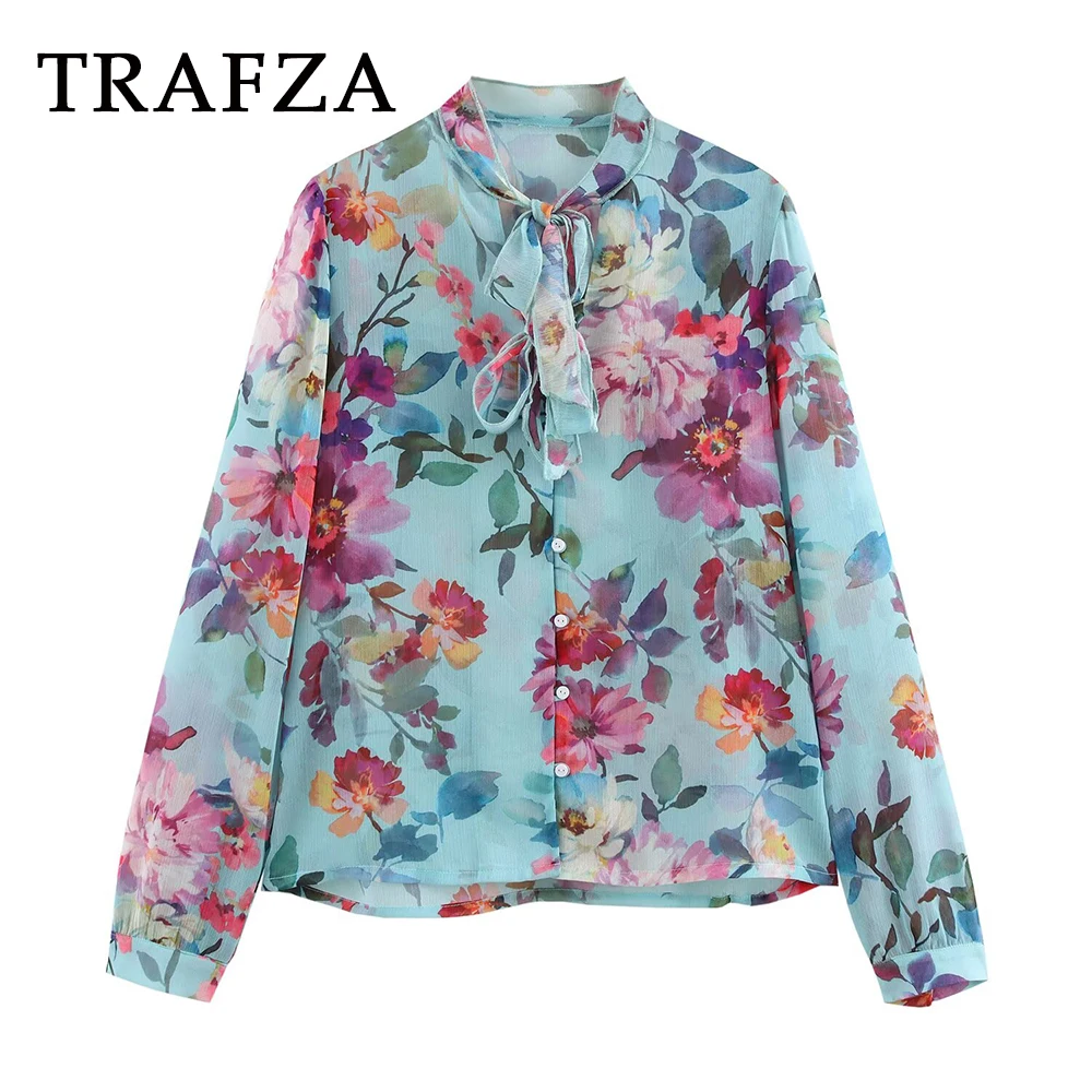 TRAFZA Chic Print Floral Bow Blouse Casual Oversized Long Sleeve Flower Holiday Shirt Fashion 2025 Spring Vintage Women's Shirt
TRAFZA Chic Print Floral Bow Blouse Casual Oversized Long Sleeve Flower Holiday Shirt Fashion 2025 Spring Vintage Women's Shirt